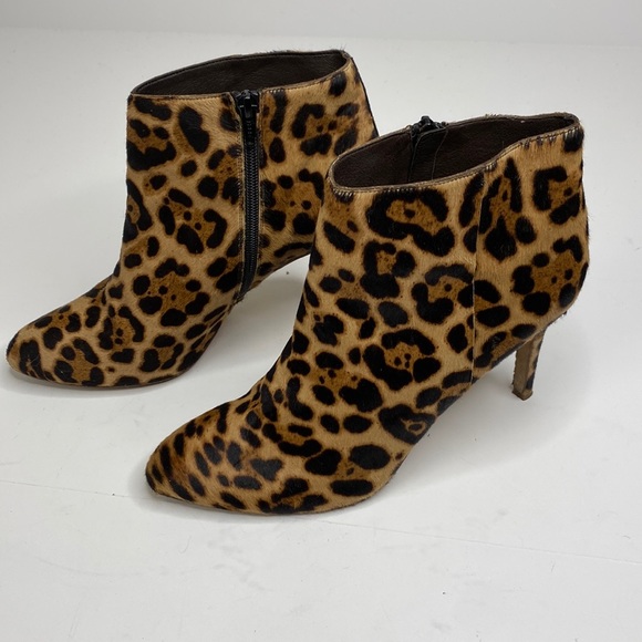 J. Crew Shoes - J. CREW Leopard Print Booties with Stiletto Heel size 10